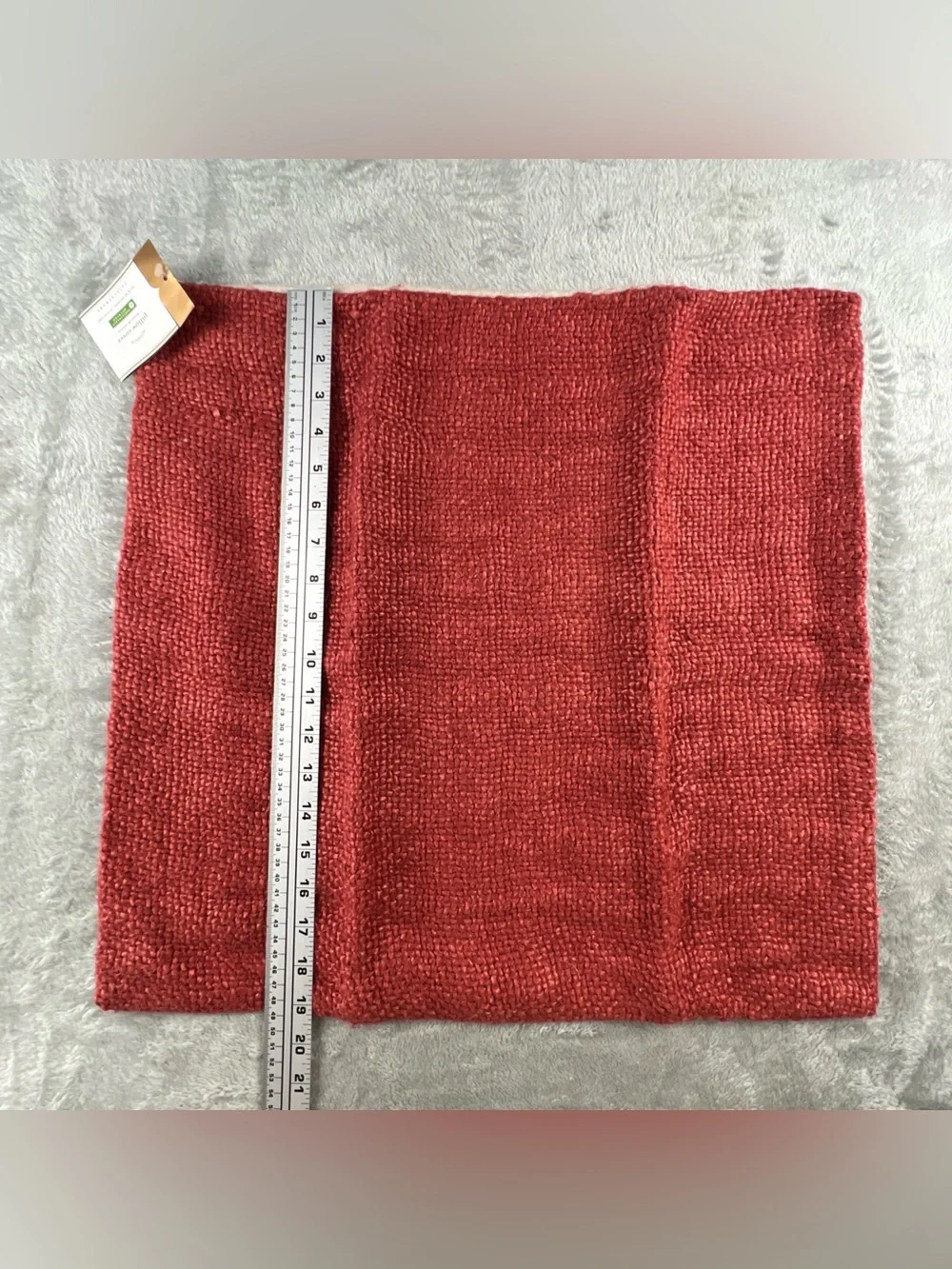 Pottery Barn Faye Linen Textured Pillow Cover Sumac Red 20